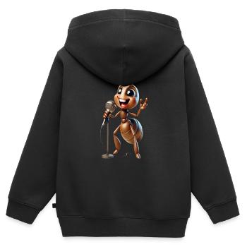 La fourmi enchantée - Sweat Premium à capuche zippé enfant bio - noir - Dos - AI Model Kid Male (0cm)