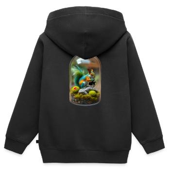 Eichhörnchen im Glas - Kinder Premium Organic Zip Hoodie - Schwarz - Hinten - AI Model Kid Male (0cm)
