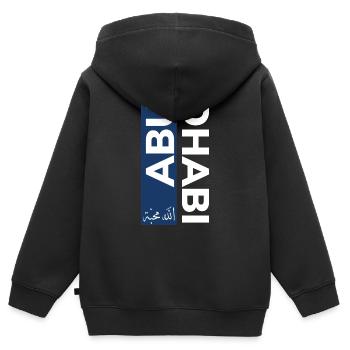 Abu Dhabi Souvenir - Kinder Premium Organic Zip Hoodie - Schwarz - Hinten - AI Model Kid Male (0cm)