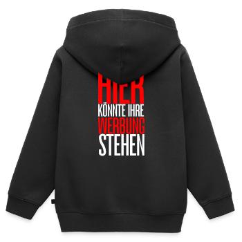 C’est là que pourrait se trouver votre publicité ! - Sweat Premium à capuche zippé enfant bio - noir - Dos - AI Model Kid Male (0cm)