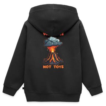 Ich liebe Vulkane - Kinder Premium Organic Zip Hoodie - Schwarz - Hinten - AI Model Kid Male (0cm)