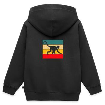 Singe - Sweat Premium à capuche zippé enfant bio - noir - Dos - AI Model Kid Male (0cm)