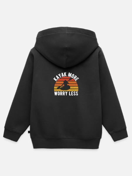 Kayak - Kinder Premium Organic Zip Hoodie - Schwarz