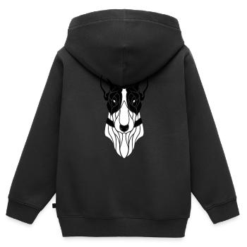 Bull terrier - Sweat Premium à capuche zippé enfant bio - noir - Dos - AI Model Kid Male (0cm)