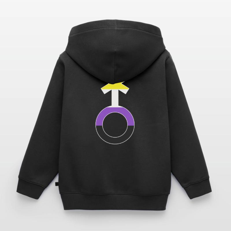 Nonbinary Gender Neutral Symbol Nonbinary Kids Premium Organic Zip-up Hoodie