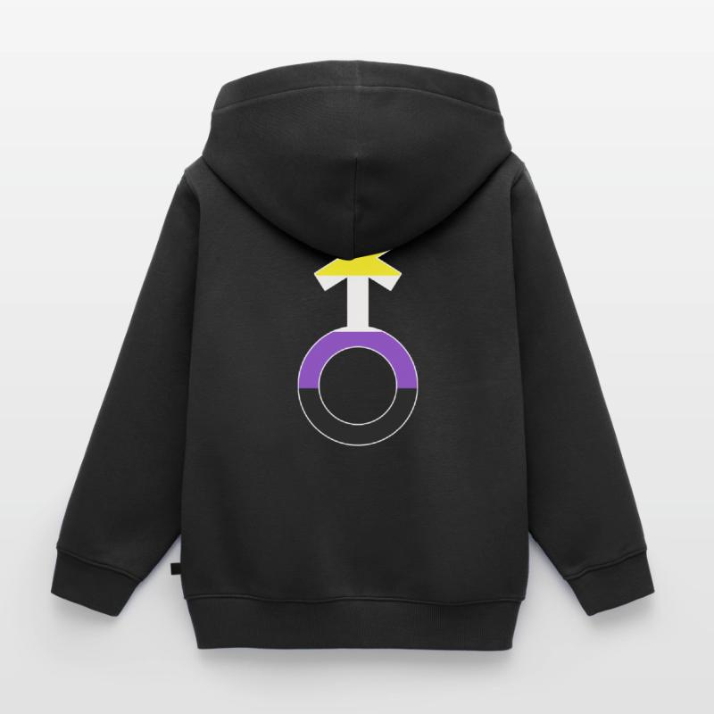Nonbinary Gender Neutral Symbol Nonbinary Kids Premium Organic Zip-up Hoodie