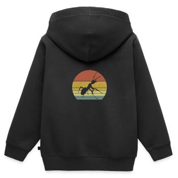 Ameise - Kinder Premium Organic Zip Hoodie - Schwarz - Hinten - AI Model Kid Male (0cm)