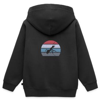 Ameise - Kinder Premium Organic Zip Hoodie - Schwarz - Hinten - AI Model Kid Male (0cm)