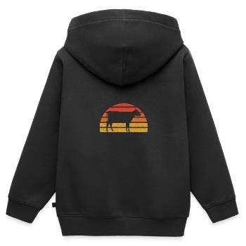 Cow - Kids Premium Organic Zip-up Hoodie - black - Back - AI Model Kid Male (0cm)