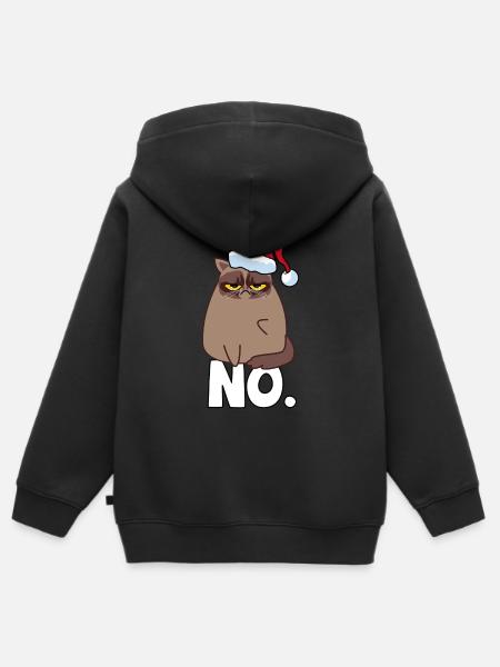 Grumpy Cat Ugly Sweater - Kinder Premium Organic Zip Hoodie - Schwarz