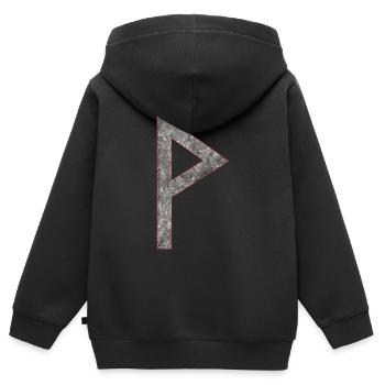 Rune Wunjo W - Sweat Premium à capuche zippé enfant bio - noir - Dos - AI Model Kid Male (0cm)