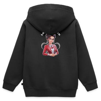 Anime-Weisheit - Kinder Premium Organic Zip Hoodie - Schwarz - Hinten - AI Model Kid Male (0cm)