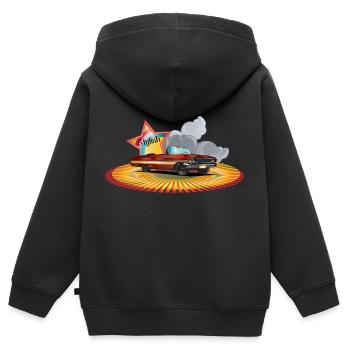 Stylish Oldtimer - Kinder Premium Organic Zip Hoodie - Schwarz - Hinten - AI Model Kid Male (0cm)