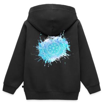 Mandala - Sweat Premium à capuche zippé enfant bio - noir - Dos - AI Model Kid Male (0cm)