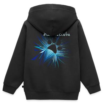 Pfote Hund Pfötchen Pfotenabdruck Hundeliebe - Kinder Premium Organic Zip Hoodie - Schwarz - Hinten - AI Model Kid Male (0cm)