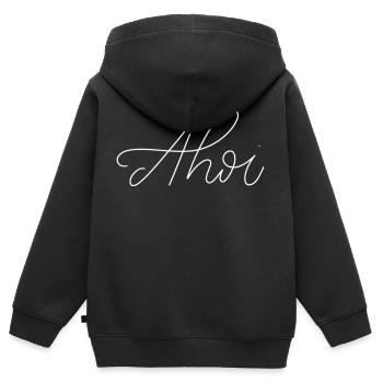 Ahoy - Kids Premium Organic Zip-up Hoodie - black - Back - AI Model Kid Male (0cm)