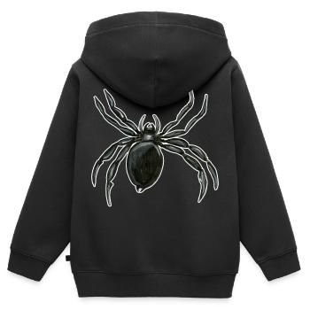 spinne - spinne - spinne - zentrifuge - aranha - Kinder Premium Organic Zip Hoodie - Schwarz - Hinten - AI Model Kid Male (0cm)