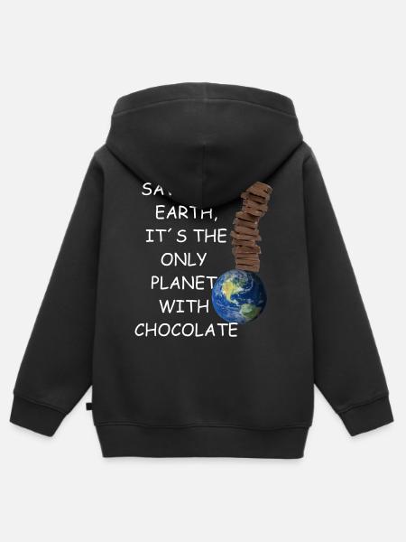 Rette die Erde - Kinder Premium Organic Zip Hoodie - Schwarz