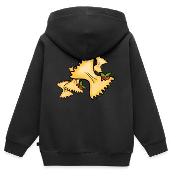 Pasta! - Kinder Premium Organic Zip Hoodie - Schwarz - Hinten - AI Model Kid Male (0cm)