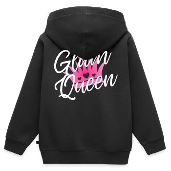 Glamour Queen Königin Prinzessin Pink - Kinder Premium Organic Zip Hoodie - Schwarz - Hinten - AI Model Kid Male (0cm)