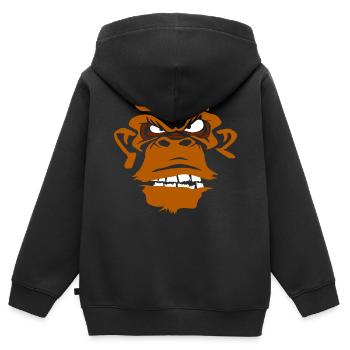 Garstiger Affe Lustig und Originell - Kinder Premium Organic Zip Hoodie - Schwarz - Hinten - AI Model Kid Male (0cm)