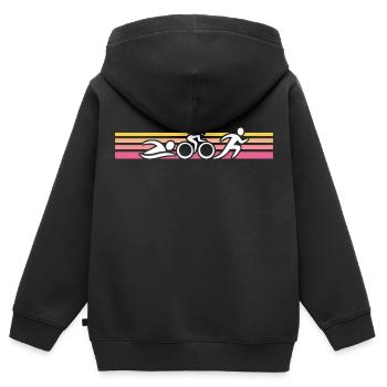 retro triathlon triathlon triathlete triathlon - Kids Premium Organic Zip-up Hoodie - black - Back - AI Model Kid Male (0cm)