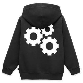 Roues en dents de scie - Sweat Premium à capuche zippé enfant bio - noir - Dos - AI Model Kid Male (0cm)