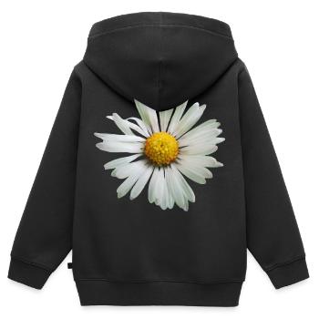 Margeriten Blume, Blüte, Gänseblümchen, floral - Kinder Premium Organic Zip Hoodie - Schwarz - Hinten - AI Model Kid Male (0cm)