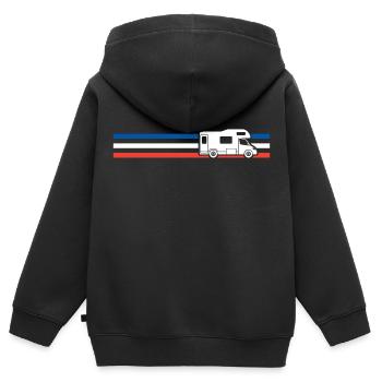 camping car drapeau nationale de france - Sweat Premium à capuche zippé enfant bio - noir - Dos - AI Model Kid Male (0cm)
