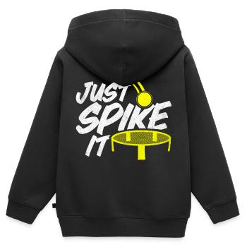 Roundnet Spike Ball Spikeball Fun - Kinder Premium Organic Zip Hoodie - Schwarz - Hinten - AI Model Kid Male (0cm)