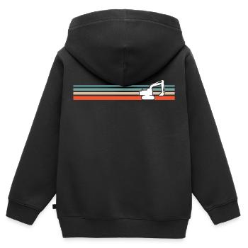 Retroger Chantier - Sweat Premium à capuche zippé enfant bio - noir - Dos - AI Model Kid Male (0cm)