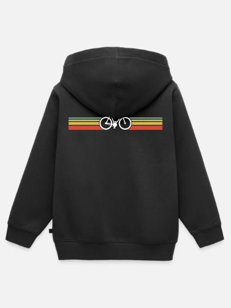 Cycling Retro T-shirt voor fietsers - Kinder Premium zip hoodie biologisch - zwart
