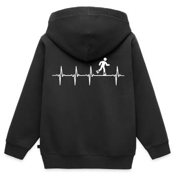 inline roller skater battement de coeur - Sweat Premium à capuche zippé enfant bio - noir - Dos - AI Model Kid Male (0cm)