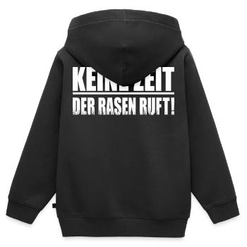 Rasen mähen Rasenpflege Keine Zeit der Rasen Ruft - Kinder Premium Organic Zip Hoodie - Schwarz - Hinten - AI Model Kid Male (0cm)