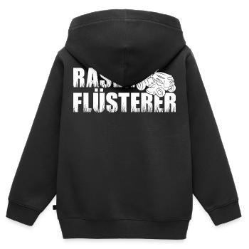 Rasenflüsterer Aufsitzmäher Rasentraktor Rasen - Kinder Premium Organic Zip Hoodie - Schwarz - Hinten - AI Model Kid Male (0cm)