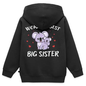 The Best Big Sister in the World - Koala Design - Kids Premium Organic Zip-up Hoodie - black - Back - AI Model Kid Male (0cm)