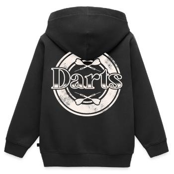 Dart Darten Darts - Kinder Premium Organic Zip Hoodie - Schwarz - Hinten - AI Model Kid Male (0cm)