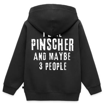 Pinscher - Sweat Premium à capuche zippé enfant bio - noir - Dos - AI Model Kid Male (0cm)