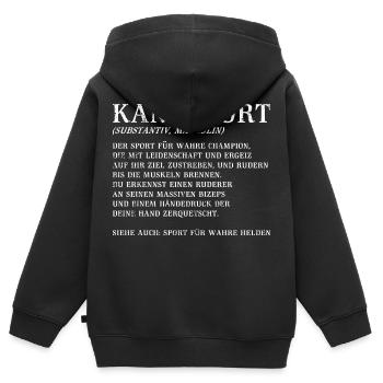 Kanurennsport Kanusport - Kinder Premium Organic Zip Hoodie - Schwarz - Hinten - AI Model Kid Male (0cm)