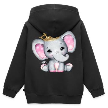 Elefanten Familie Mama Baby T-Shirt - Kinder Premium Organic Zip Hoodie - Schwarz - Hinten - AI Model Kid Male (0cm)