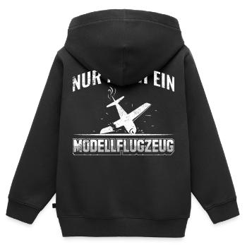 Modellbau | Modellflug Modellfliegen Pilot - Kinder Premium Organic Zip Hoodie - Schwarz - Hinten - AI Model Kid Male (0cm)