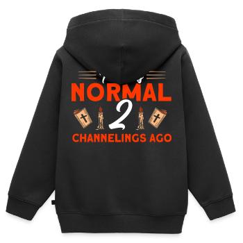 Spukhaus Geisterjäger Geisterjagd Geschenk - Kinder Premium Organic Zip Hoodie - Schwarz - Hinten - AI Model Kid Male (0cm)