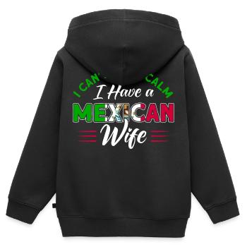 Drapeau mexicain Cadeau de racines mexicaines - Sweat Premium à capuche zippé enfant bio - noir - Dos - AI Model Kid Male (0cm)