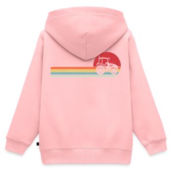 Retro gift tractor for farmer - Kids Premium Organic Zip-up Hoodie - rose - Back - AI Model Kid Female (0cm)
