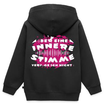 Innere Stimme - Kinder Premium Organic Zip Hoodie - Schwarz - Hinten - AI Model Kid Male (0cm)