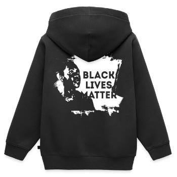 Black Lives Matter - Kinder Premium Organic Zip Hoodie - Schwarz - Hinten - AI Model Kid Male (0cm)