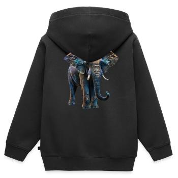 Elephant iriszierend II - Kinder Premium Organic Zip Hoodie - Schwarz - Hinten - AI Model Kid Male (0cm)