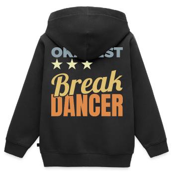 Breakdancer moyen - Sweat Premium à capuche zippé enfant bio - noir - Dos - AI Model Kid Male (0cm)