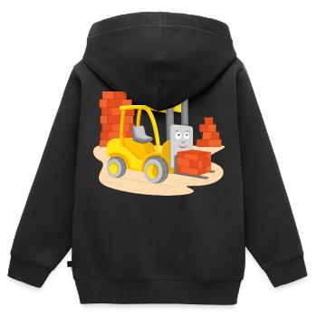 Gabelstapler - Kinder Premium Organic Zip Hoodie - Schwarz - Hinten - AI Model Kid Male (0cm)