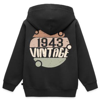 Jahrgang 1943 Retro Geschenke 1943 Jahrgang 1943 - Kinder Premium Organic Zip Hoodie - Schwarz - Hinten - AI Model Kid Male (0cm)